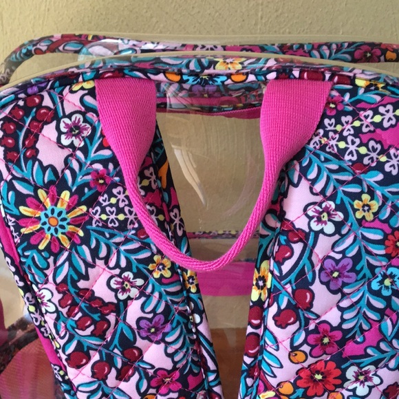 Vera Bradley clear backpack large Kaleidoscope pink clearly colorful NWT - Picture 6 of 7